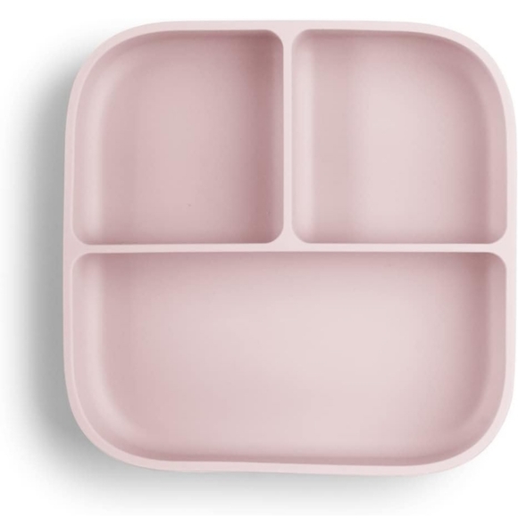 Teemi baby Silicone Divided Suction Plate | BPA-Free Non-Slip Design (Blush) - Picture 1 of 6
